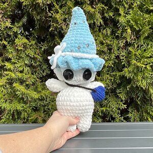 Crochet Blueberry Elf Creature with Hat Plush
